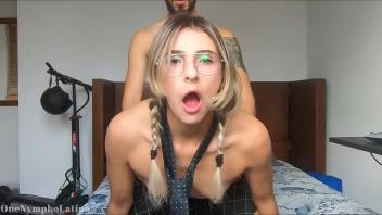 I CATCHED my COLLEGE ROOMMATE MASTURBATING,She GETS on her KNEES and I FUCK her THROAT and PUSSY!!!!